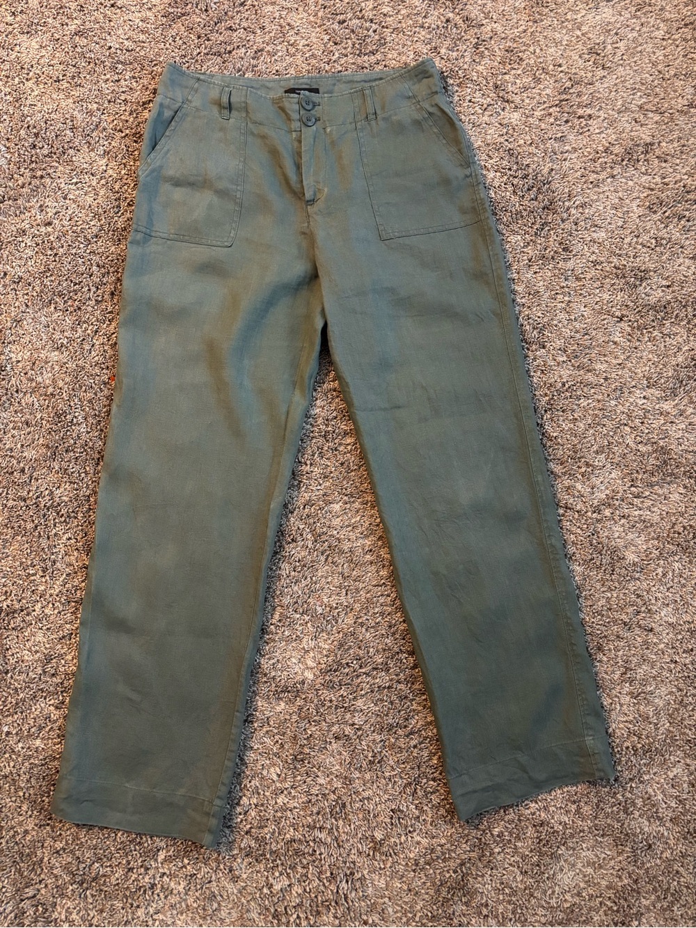 Tahari 100% Linen Slacks – Sage Green | Size 8 | Coastal Minimalist - Picture 2 of 9
